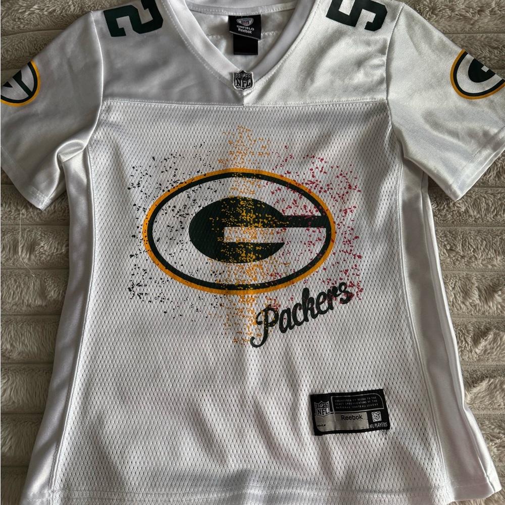 Reebok Green Bay Packers White Jersey